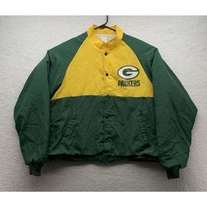 VTG Green Bay Packers Swingster‎ Windbreaker Mens Medium M NFL Colorblock Lined